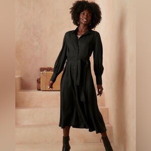 Banana Republic Black Tencel shirt dress